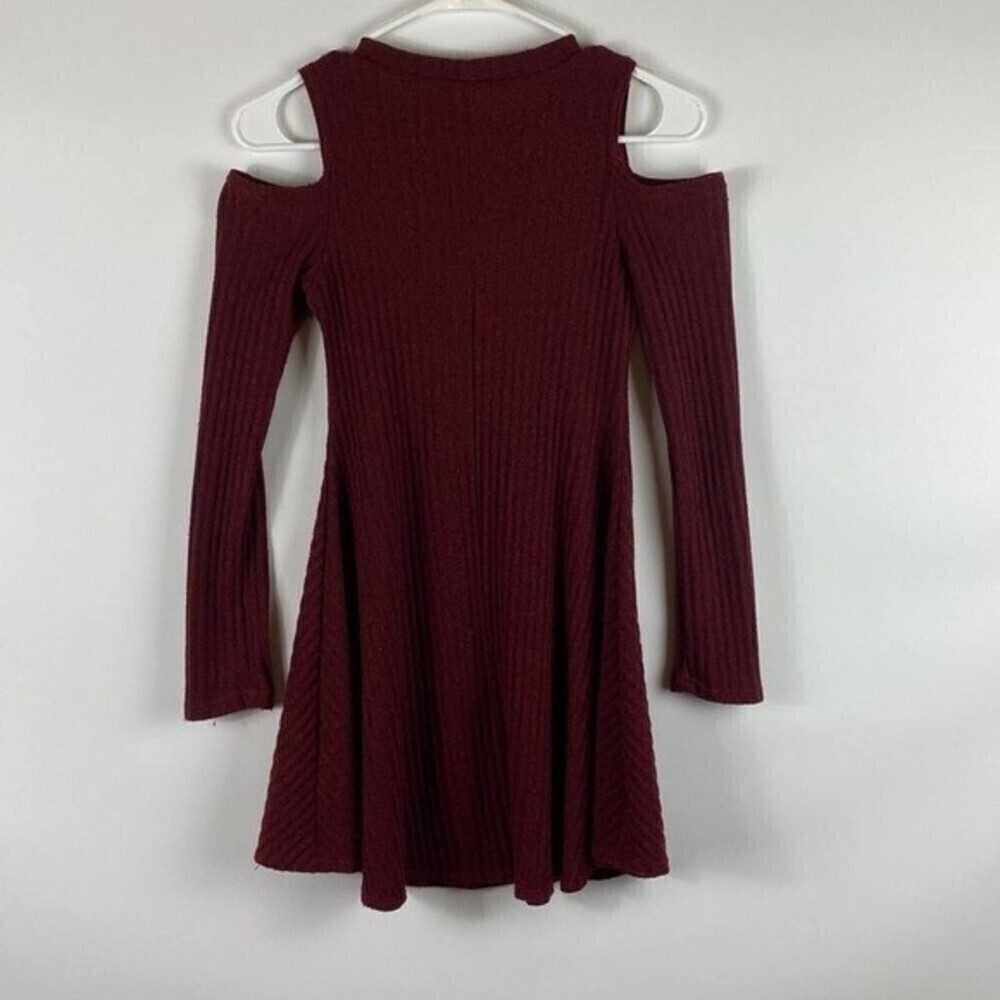 Pinc Dress Womens Small Red Burgundy Long Sleeve Mini Dress - Picture 6 of 6